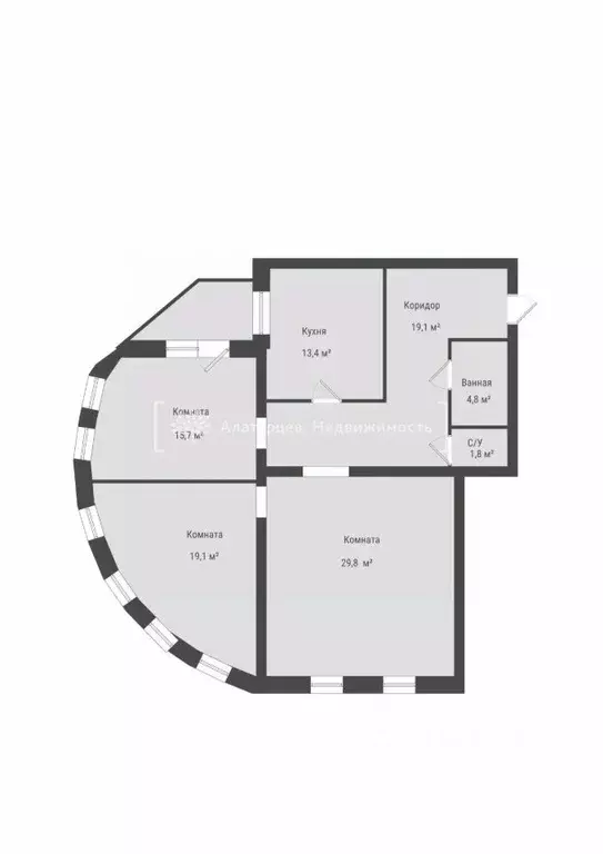 3-к кв. Томская область, Томск Карповский пер., 12 (103.7 м) - Фото 2