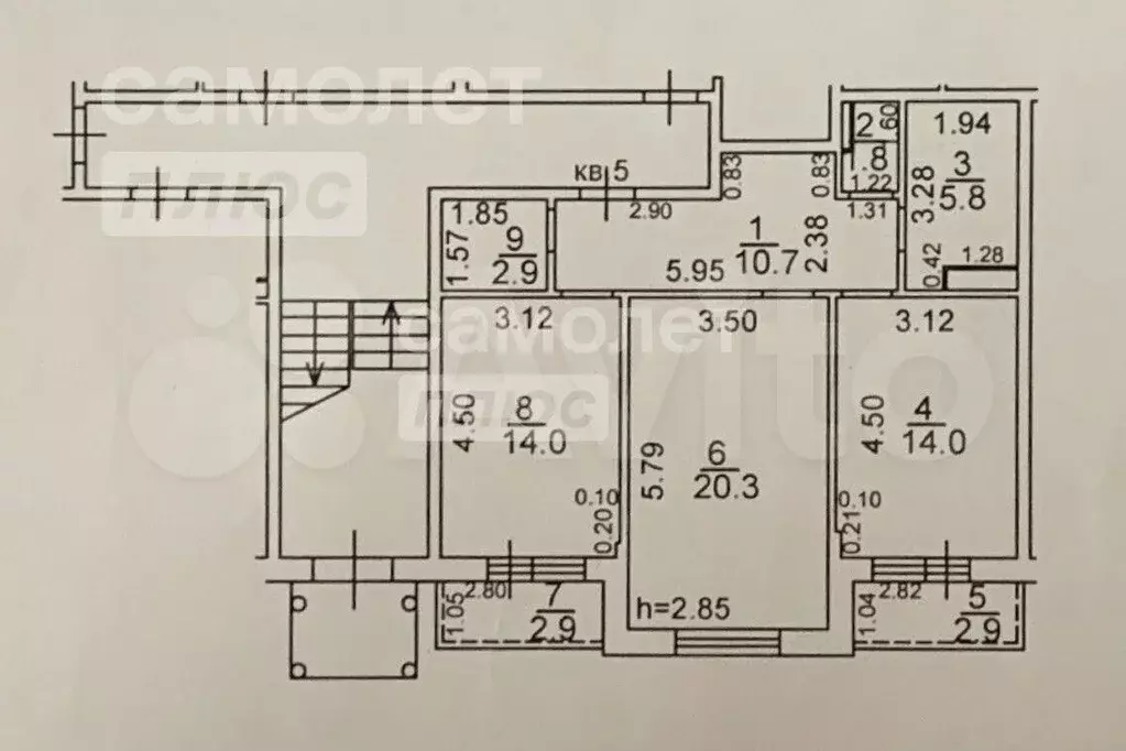 2-к. квартира, 69,5 м, 1/4 эт. - Фото 0