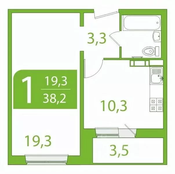 1-к кв. Томская область, Томск ул. Пришвина, 46 (36.46 м) - Фото 0