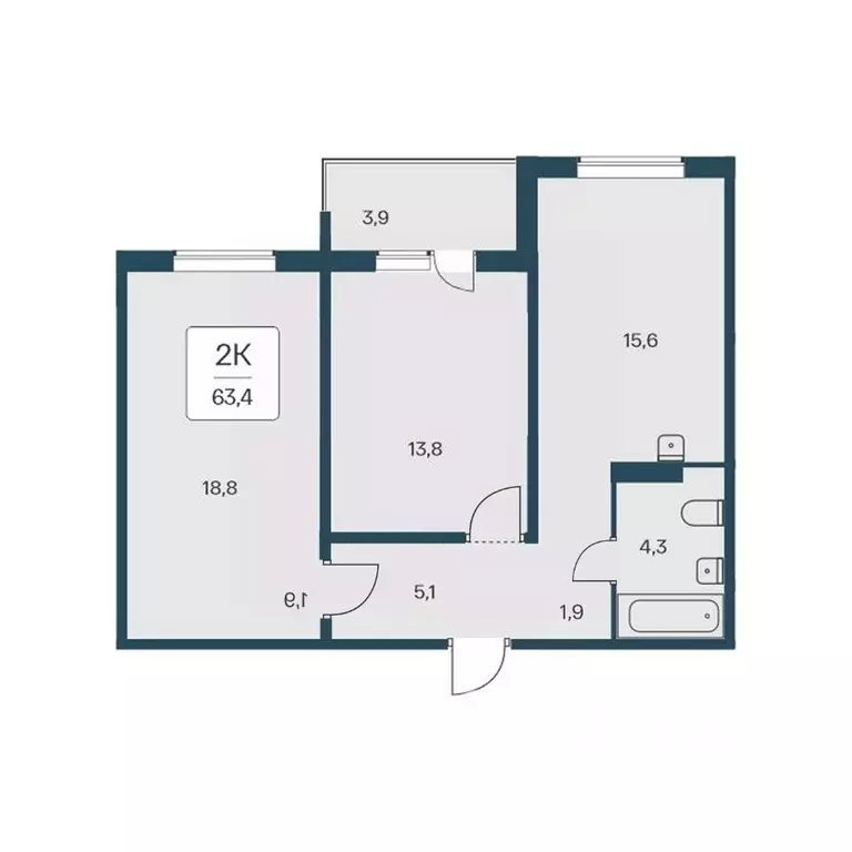2-к кв. Новосибирская область, Новосибирск Кедровая ул., 80/3 (63.4 м) - Фото 0