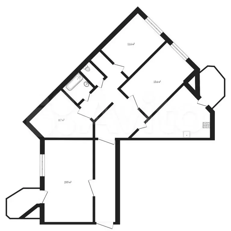4-к. квартира, 99,9 м, 7/10 эт. - Фото 0