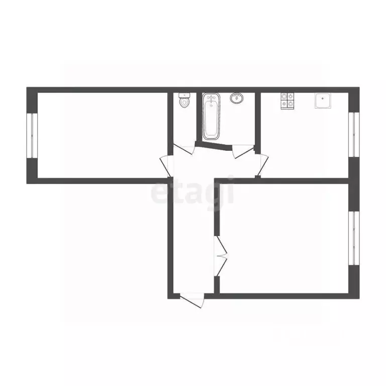 2-к кв. Кемеровская область, Кемерово Стахановская ул., 1 (53.0 м) - Фото 2