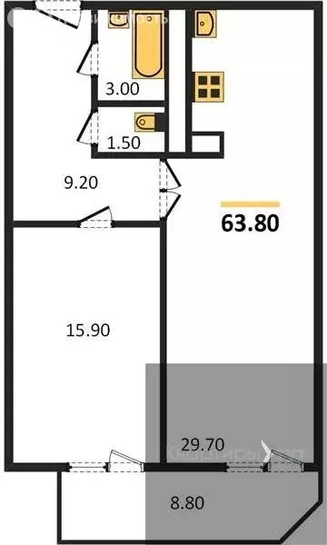 1-комнатная квартира: Воронеж, улица Сакко и Ванцетти, 82 (63.8 м) - Фото 1