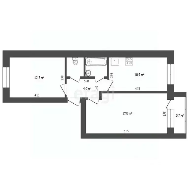 2-к кв. Крым, Симферопольский район, Перовское с/пос, с. Партизанское ... - Фото 2