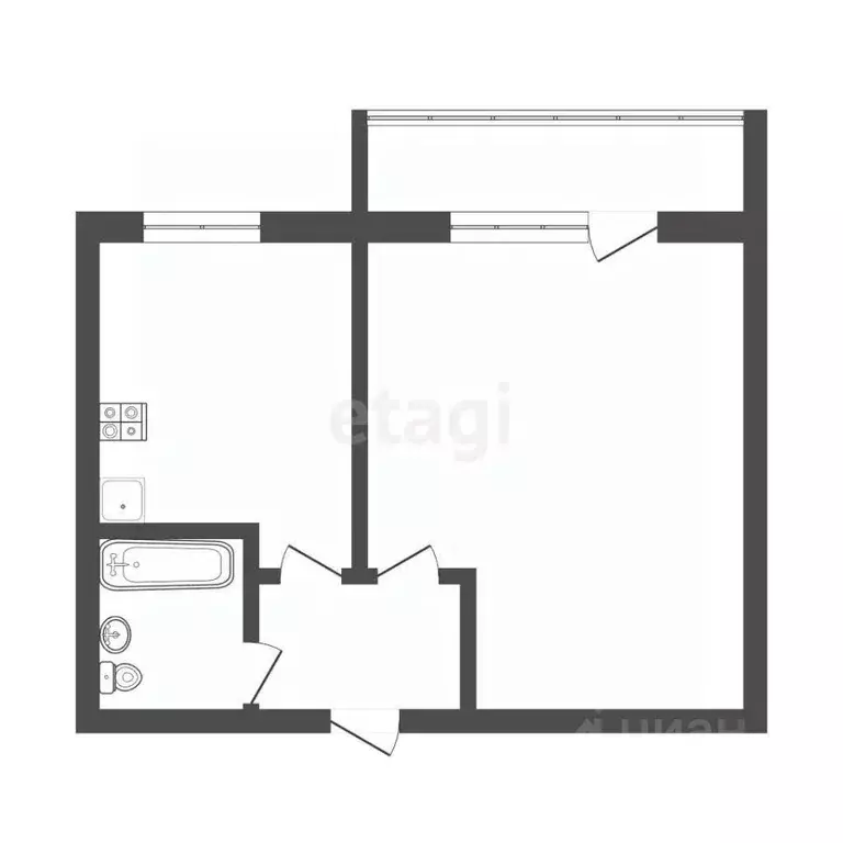 1-к кв. Костромская область, Кострома ул. Войкова, 40 (36.9 м) - Фото 1