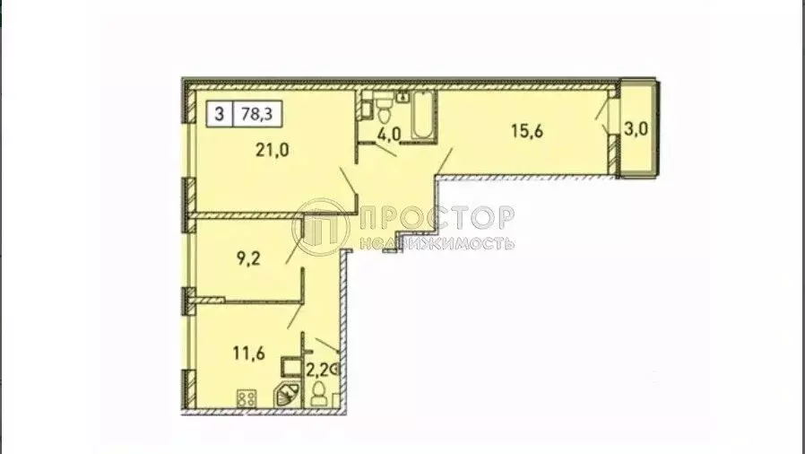 3-к кв. Московская область, Красногорск бул. Космонавтов, 8 (80.0 м) - Фото 2