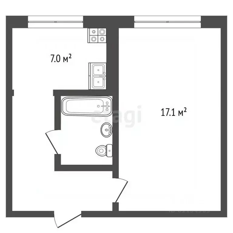 1-к кв. Мордовия, Саранск Ярославская ул., 15с1 (33.1 м) - Фото 2