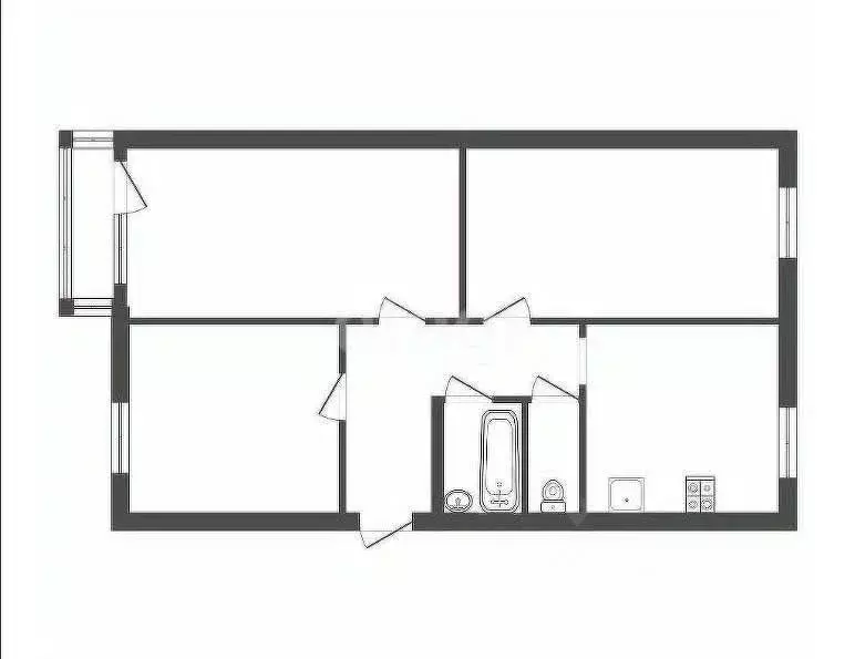 3-к кв. Тульская область, Киреевский район, Красноярское с/пос, пос. ... - Фото 2