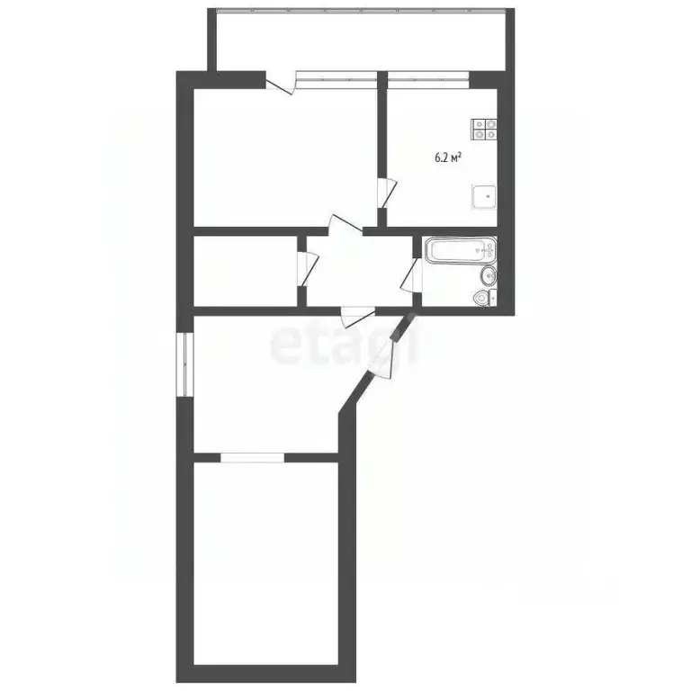 2-к кв. Тюменская область, Тюмень ул. Бабарынка, 16б (28.2 м) - Фото 0