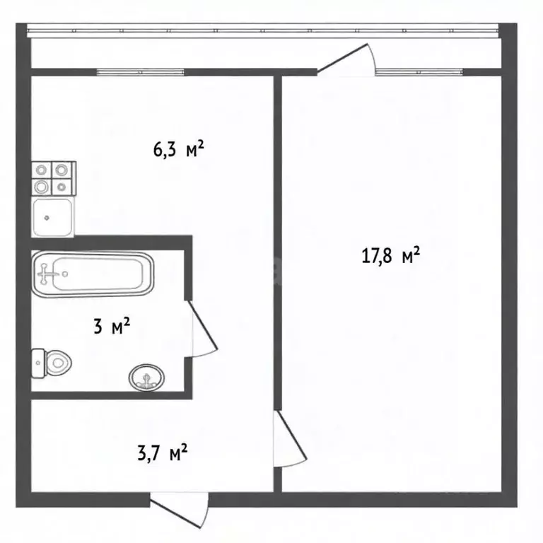 1-к кв. Ярославская область, Ярославль проезд Матросова, 7 (31.3 м) - Фото 2