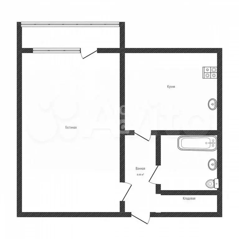 1-к. квартира, 37,9 м, 1/9 эт. - Фото 0