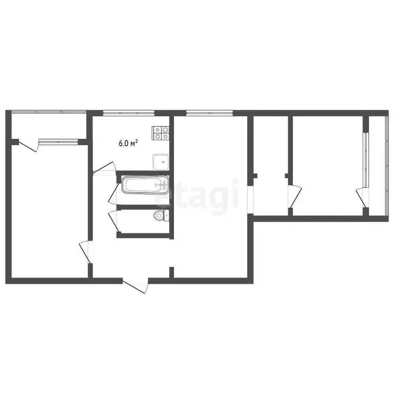 3-комнатная квартира: Саранск, улица Попова, 71 (64 м) - Фото 0