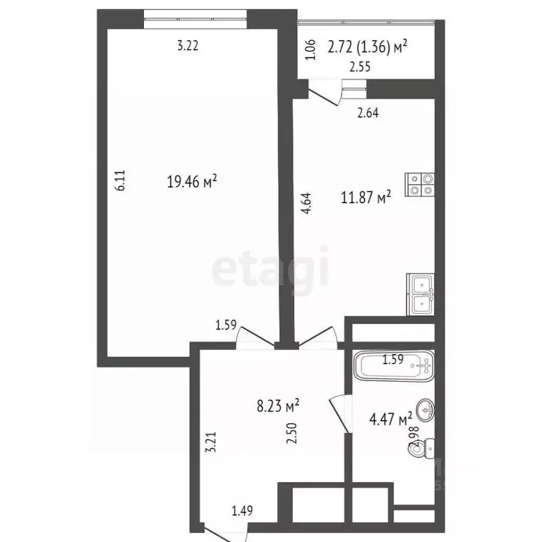 1-к кв. Самарская область, Самара ул. Маяковского, 44 (55.0 м) - Фото 2