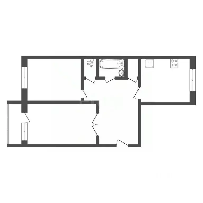 2-к кв. Тульская область, Узловая Советская ул., 8 (50.0 м) - Фото 1