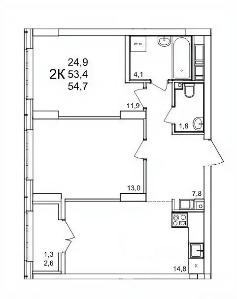 2-к кв. Нижегородская область, Нижний Новгород д. Анкудиновка, КМ ... - Фото 1