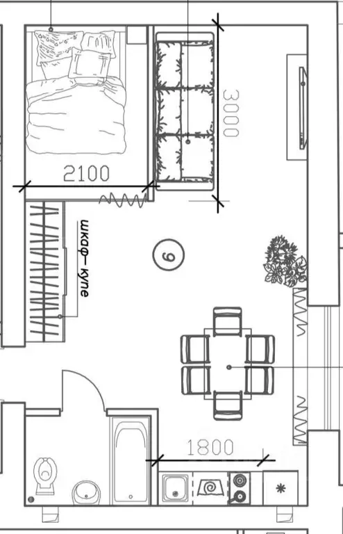 Студия Самарская область, Самара Никитинская ул., 53 (38.9 м) - Фото 1