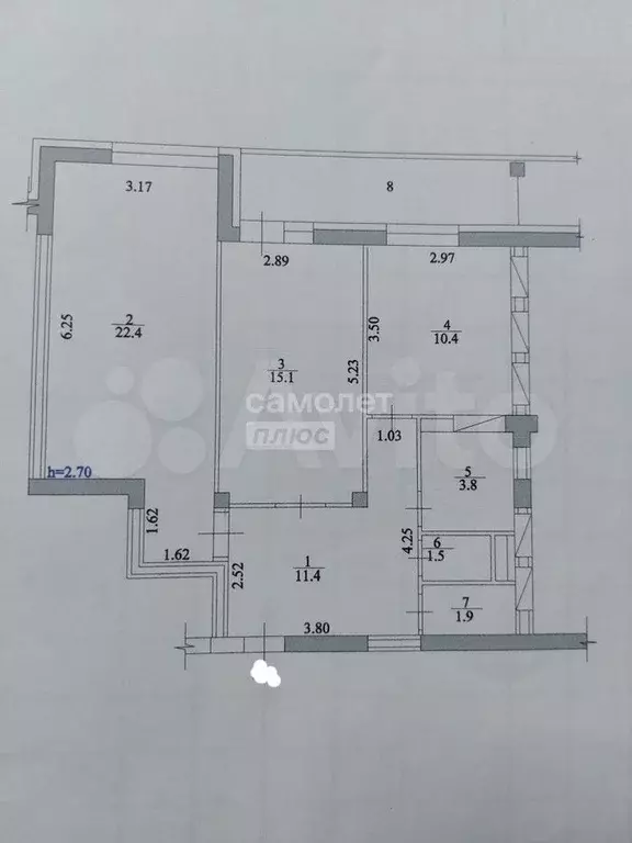 2-к. квартира, 66,5 м, 3/9 эт. - Фото 0