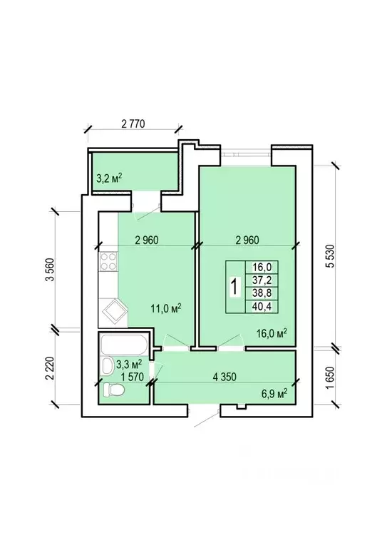 1-к кв. Саратовская область, Энгельс ул. Колотилова, 100 (40.4 м) - Фото 1