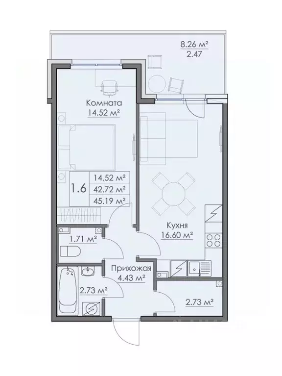 1-к кв. Ленинградская область, Выборг наб. Адмирала Чичагова, 10 ... - Фото 1
