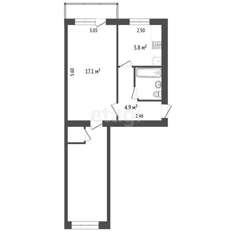 2-комнатная квартира: Новошахтинск, проспект Ленина, 42 (43 м) - Фото 0