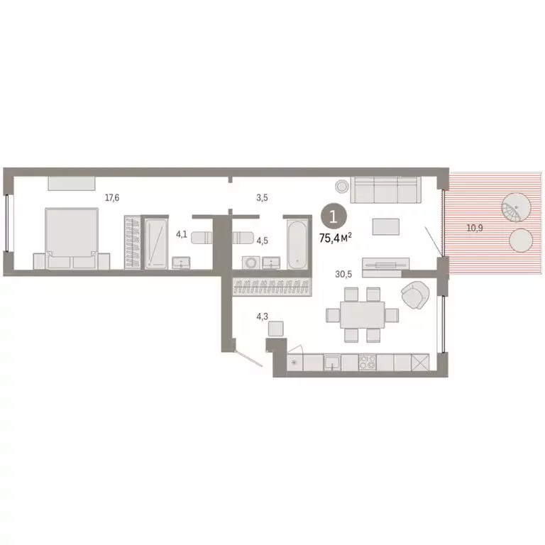 1-комнатная квартира: Екатеринбург, жилой район Юго-Западный, жилой ... - Фото 2