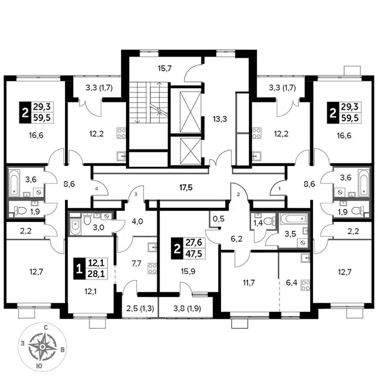 2-к кв. Московская область, Люберцы ул. Рождественская, 12 (59.5 м) - Фото 1