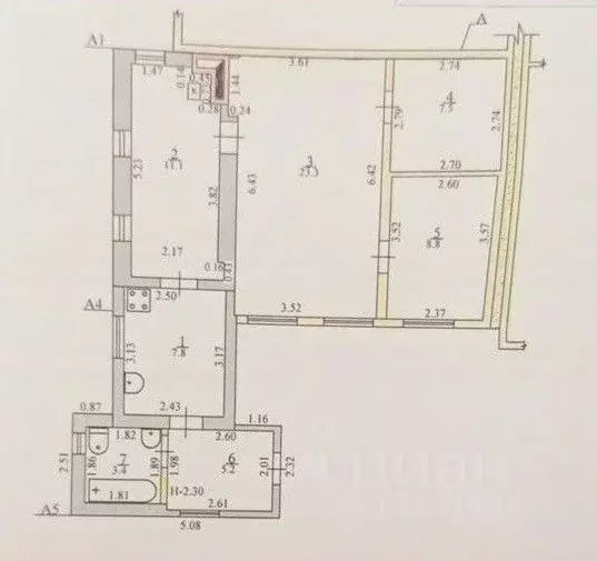 3-к кв. Тамбовская область, Тамбов Степная ул., 68 (67.1 м) - Фото 2