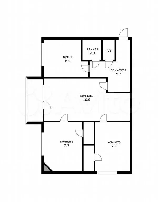 3-к. квартира, 47 м, 2/5 эт. - Фото 0