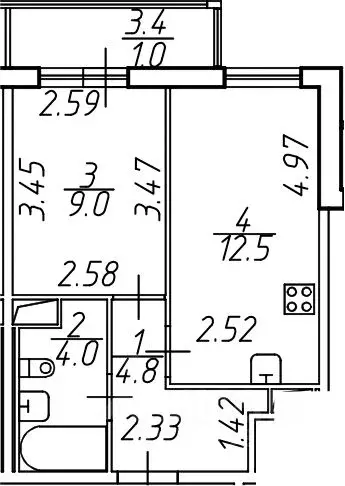 1-к кв. Ленинградская область, Мурино Всеволожский район, ул. ... - Фото 1