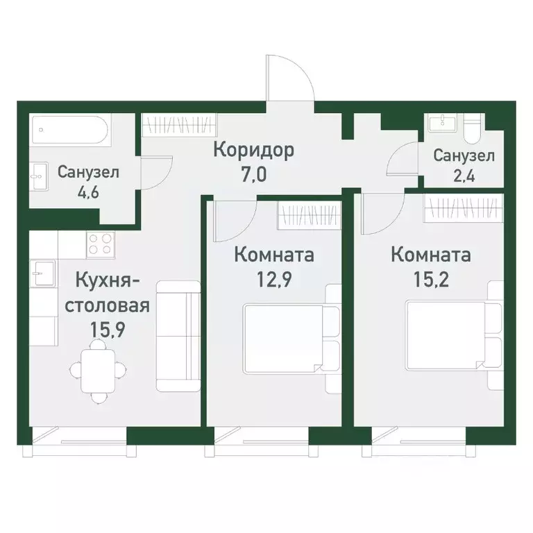 2-к кв. Челябинская область, Челябинский городской округ, пос. ... - Фото 0