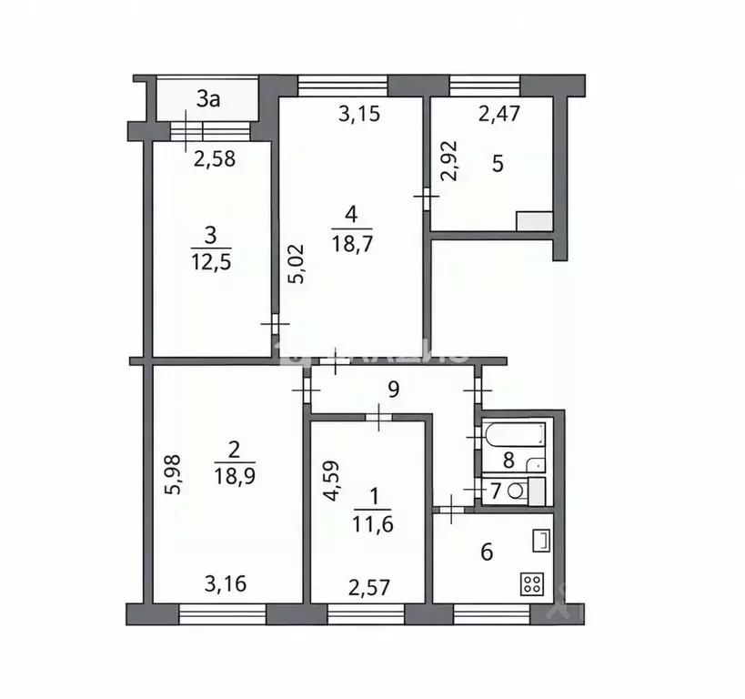 5-к кв. Москва Профсоюзная ул., 42К1 (85.4 м) - Фото 2