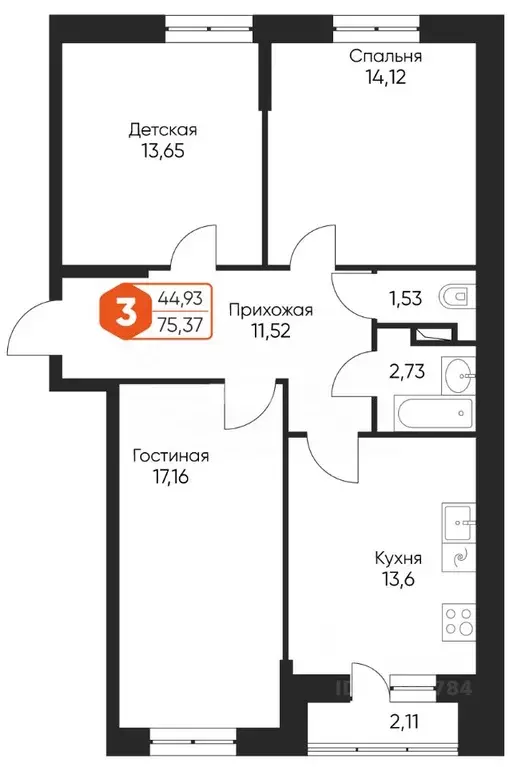 3-к кв. Тверская область, Конаковский муниципальный округ, Редкино пгт ... - Фото 2