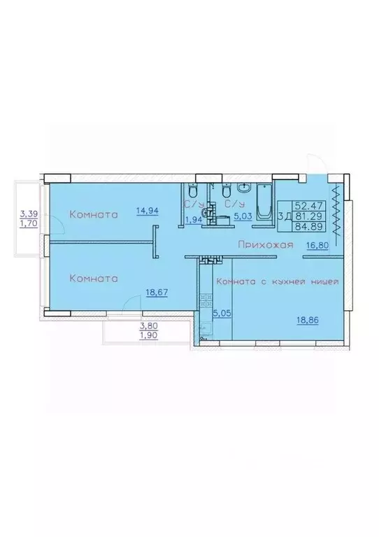 3-к кв. Томская область, Северск ул. Ленина, 116 (81.29 м) - Фото 0