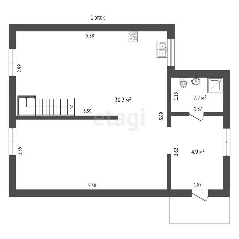 Дом в посёлок Тургояк, улица Ленина (73.8 м) - Фото 2