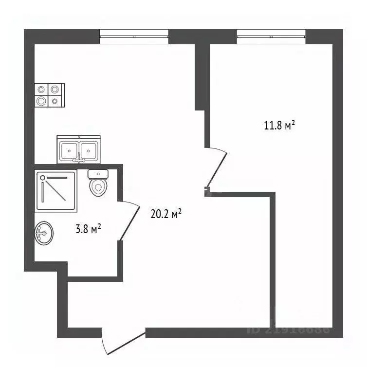 1-к кв. Калининградская область, Калининград Стекольная ул., 39 (36.4 ... - Фото 2