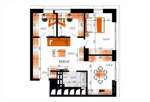 4-к кв. Приморский край, Владивосток ул. Гамарника (68.83 м) - Фото 1