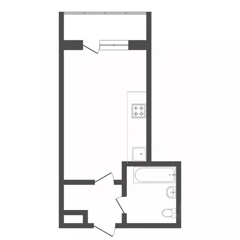1-к кв. Тюменская область, Тюмень Олимпийская ул., 12а (12.7 м) - Фото 2
