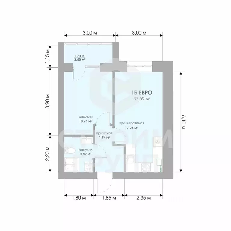 1-к кв. Владимирская область, Суздаль  (37.69 м) - Фото 2