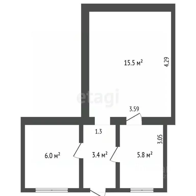1-к кв. Крым, Симферополь ул. Ленина (30.7 м) - Фото 1
