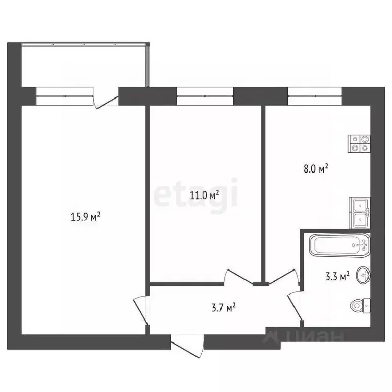 2-к кв. Ярославская область, Ярославль ул. Брагинская, 18к4 (69.7 м) - Фото 1