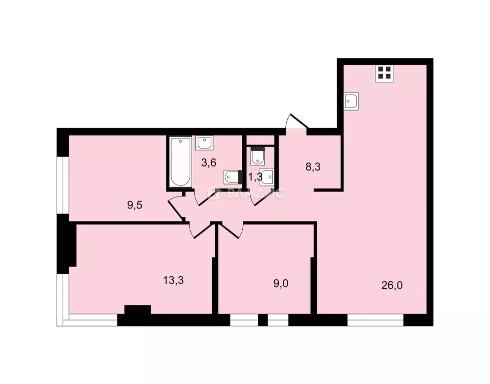 3-комнатная квартира: Москва, Открытое шоссе, 18Ак4 (71 м) - Фото 0