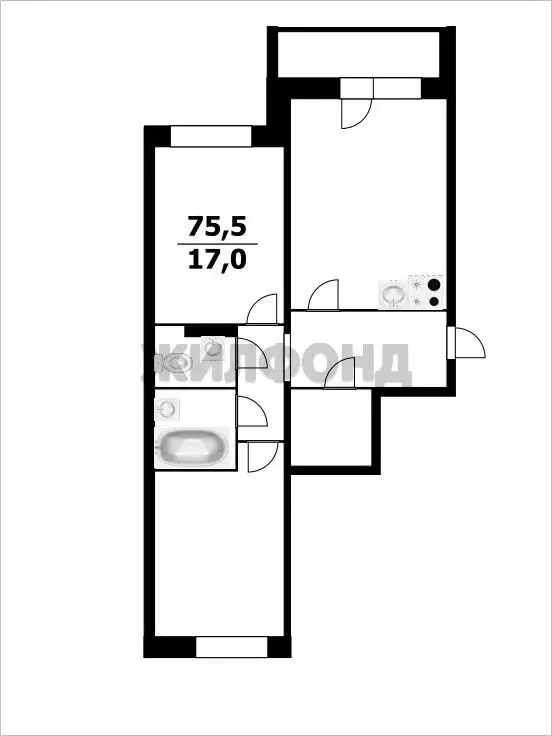 3-комнатная квартира: Новосибирск, улица Некрасова, 45 (75 м) - Фото 0