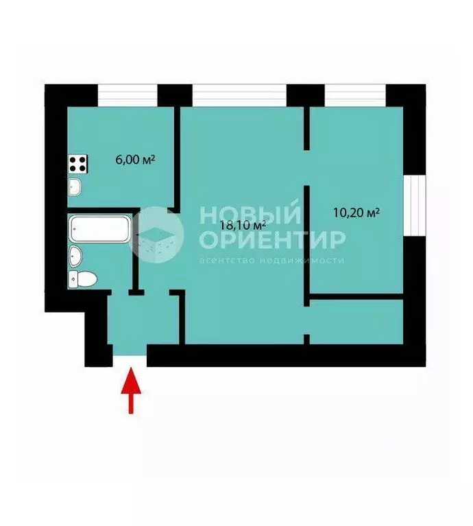 2-к кв. Свердловская область, Екатеринбург ул. Фрунзе, 53 (41.9 м) - Фото 1