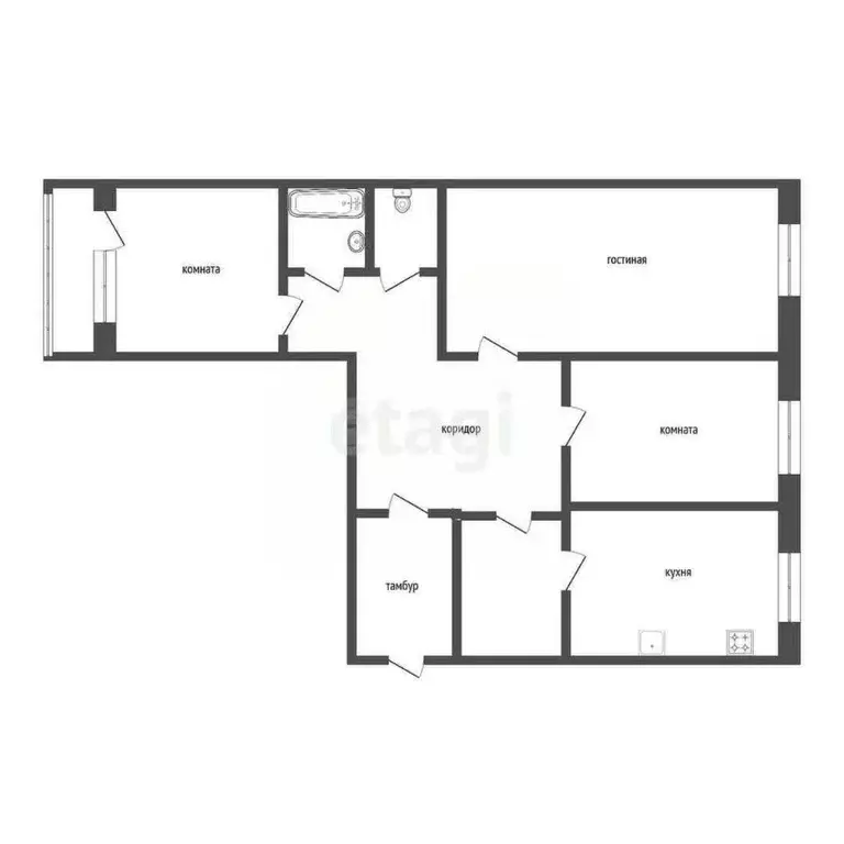 3-к кв. Курганская область, Курган ул. Аргентовского, 46 (62.3 м) - Фото 2