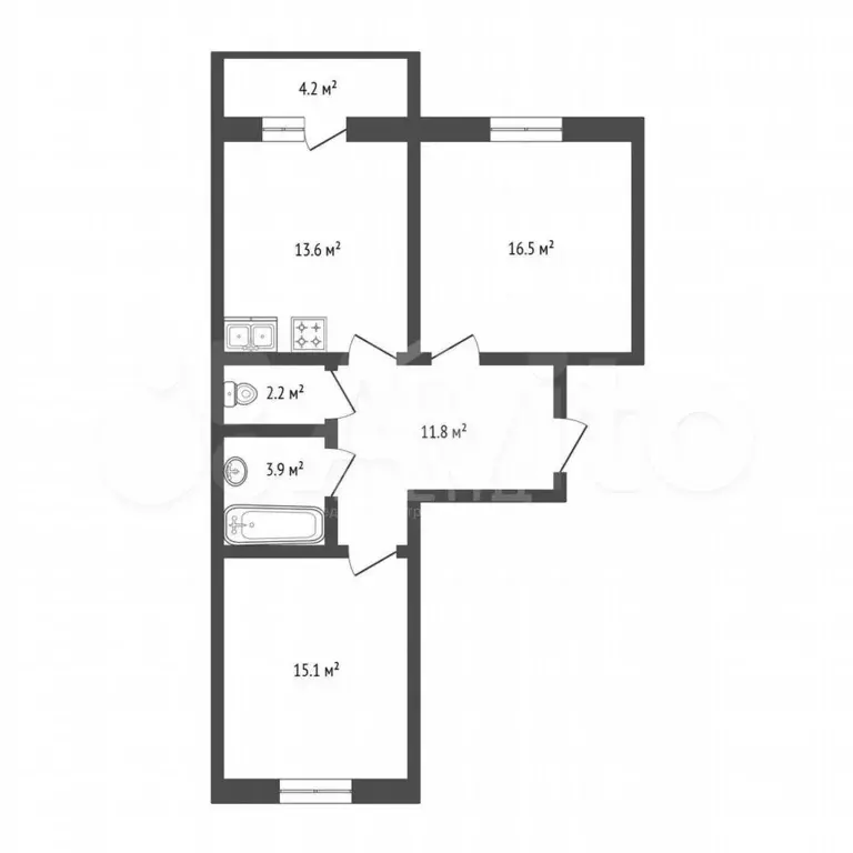 2-к. квартира, 63,5 м, 1/8 эт. - Фото 0