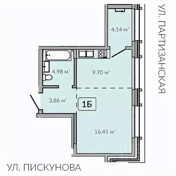 1-к кв. Иркутская область, Иркутск Байкальская ул., 91 (38.59 м) - Фото 1