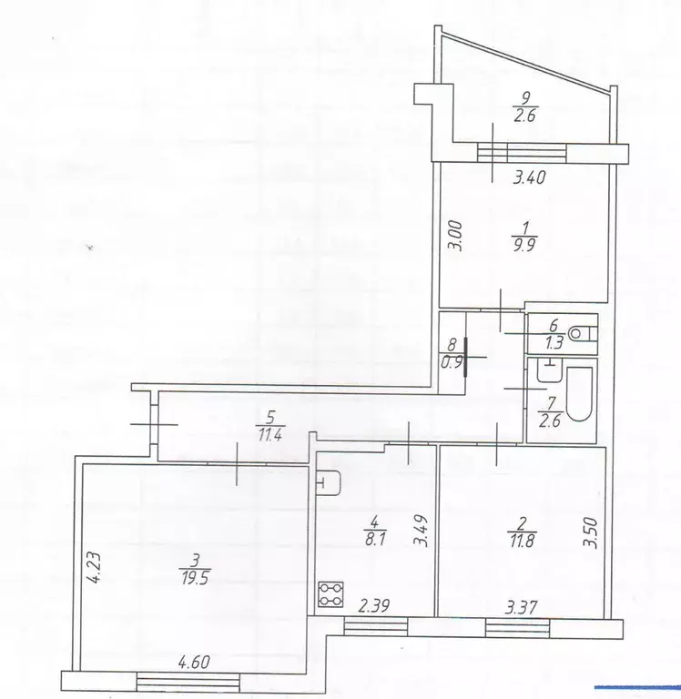 3-к кв. Татарстан, Нижнекамск ул. Сююмбике, 50 (65.5 м) - Фото 1