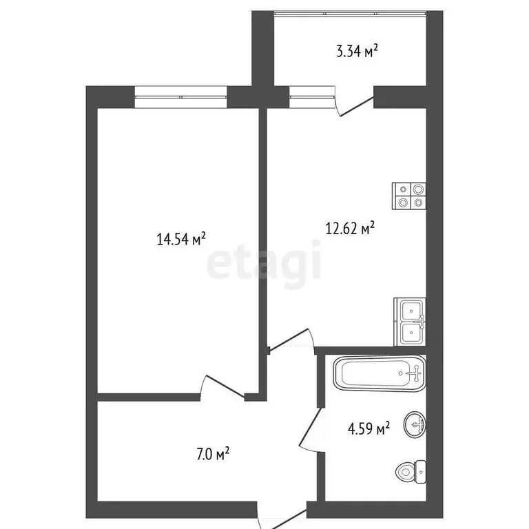 1-комнатная квартира: Ярославль, улица Калинина, 34А (38.4 м) - Фото 1