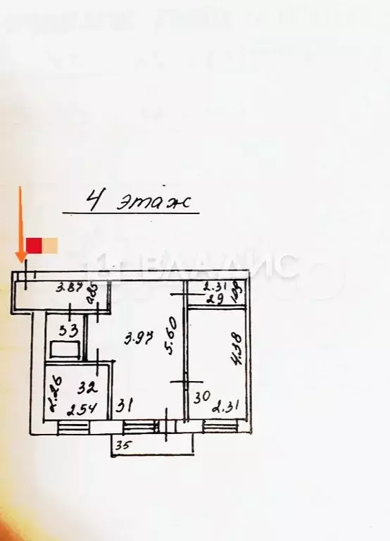 2-к. квартира, 44,6 м, 4/5 эт. - Фото 0