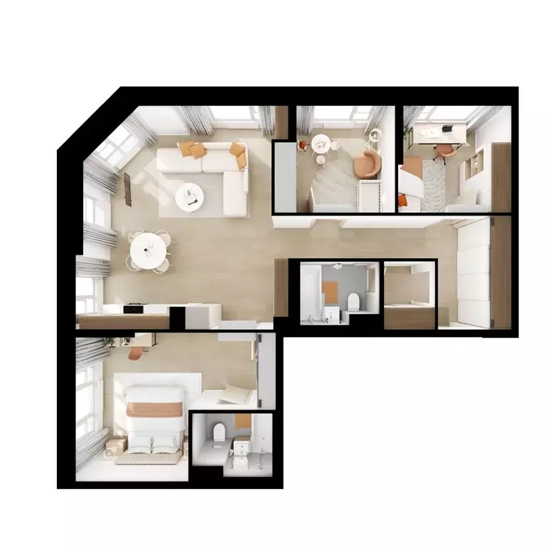 3-к кв. Москва Кавказский Бульвар 51 жилой комплекс, к3.3 (87.0 м) - Фото 2